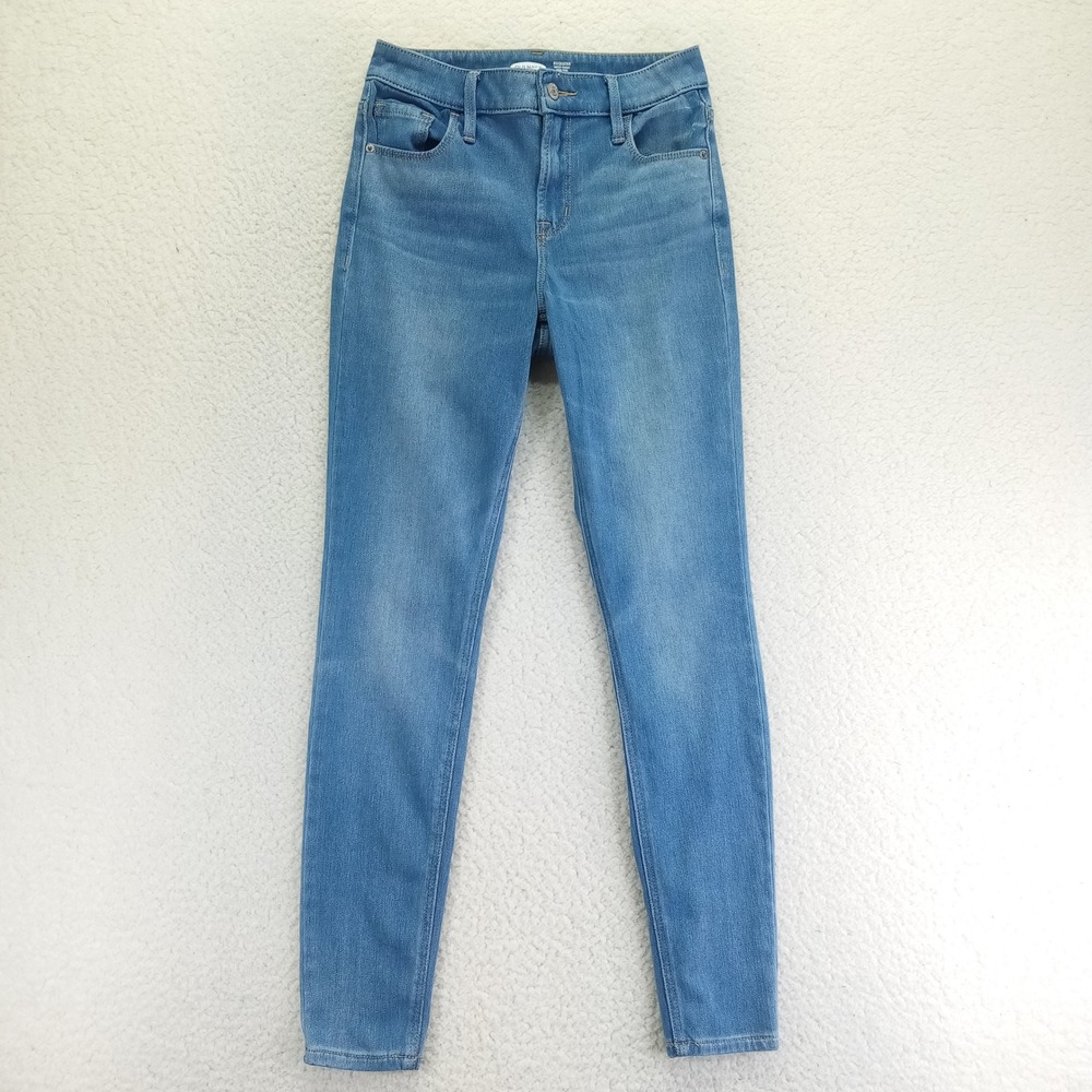 Old Navy Rockstar Super Skinny High Rise 24/7 Sculpt Jeans Blue Womens Size 2